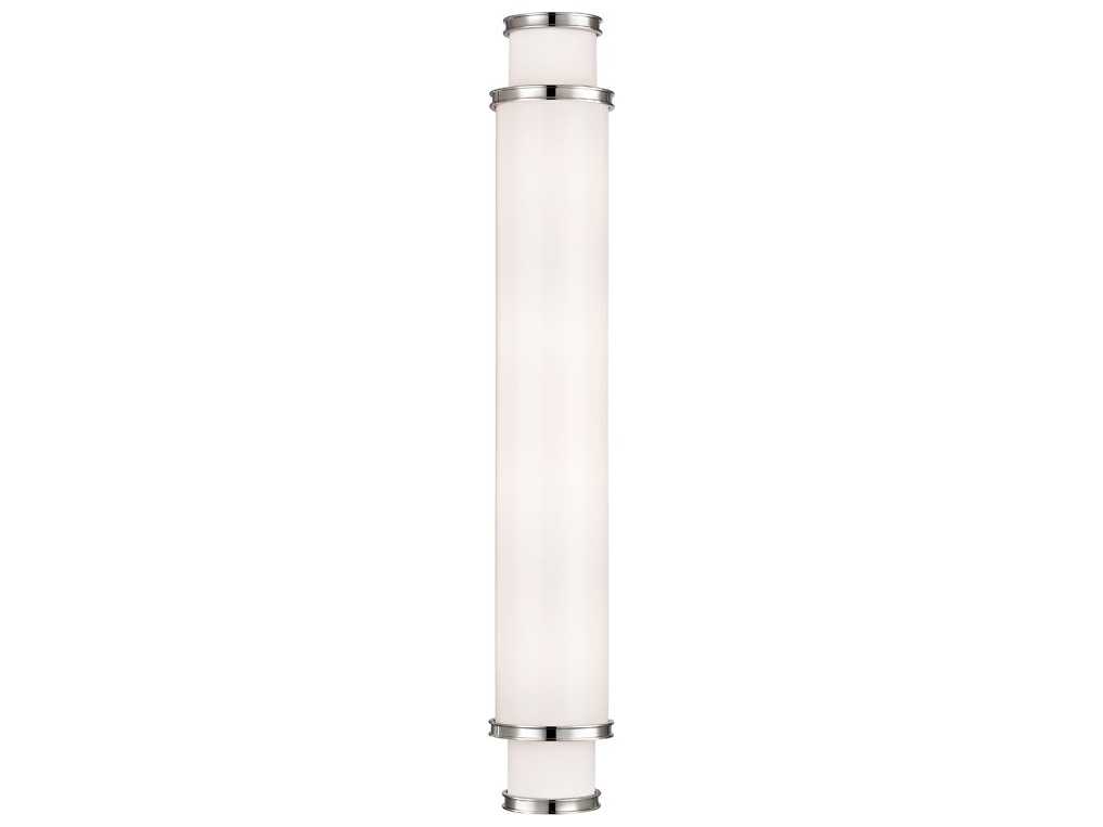 Hudson Valley Malcolm 1-Light Polished Nickel White Glass LED Vanity Light