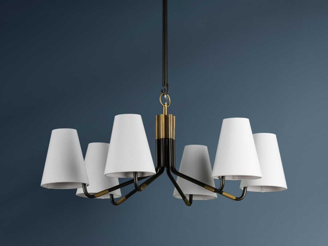 Hudson Valley Stanwyck 6-Light Aged Brass Distressed Bronze Chandelier