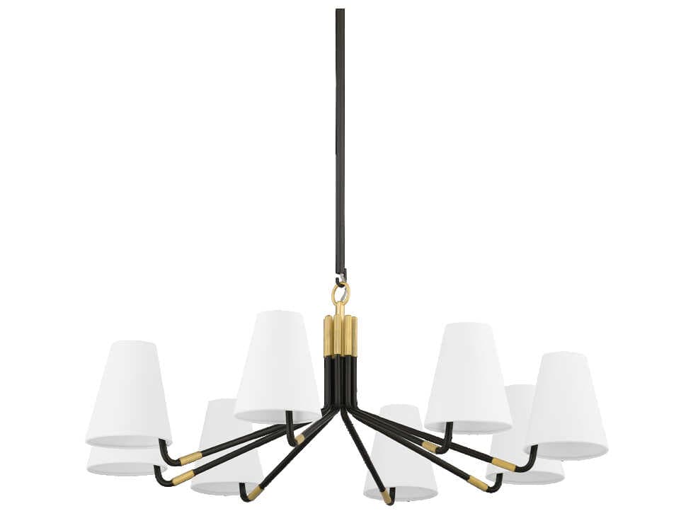 Hudson Valley Stanwyck 8-Light Aged Brass Distressed Bronze Chandelier