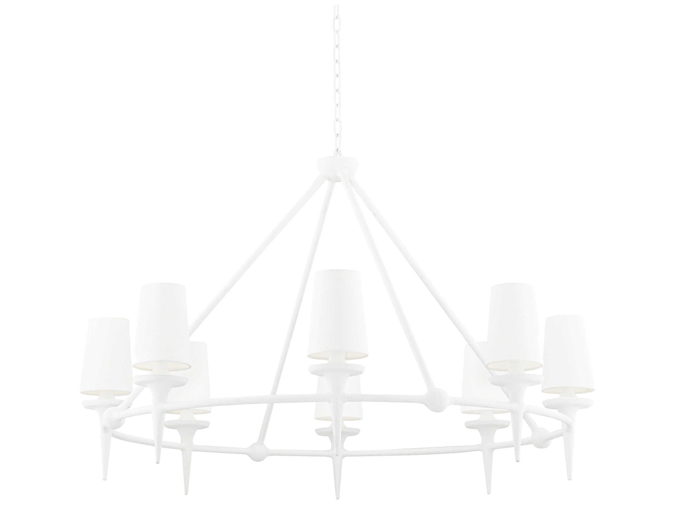 Hudson Valley Torch 8-Light White Plaster Chandelier