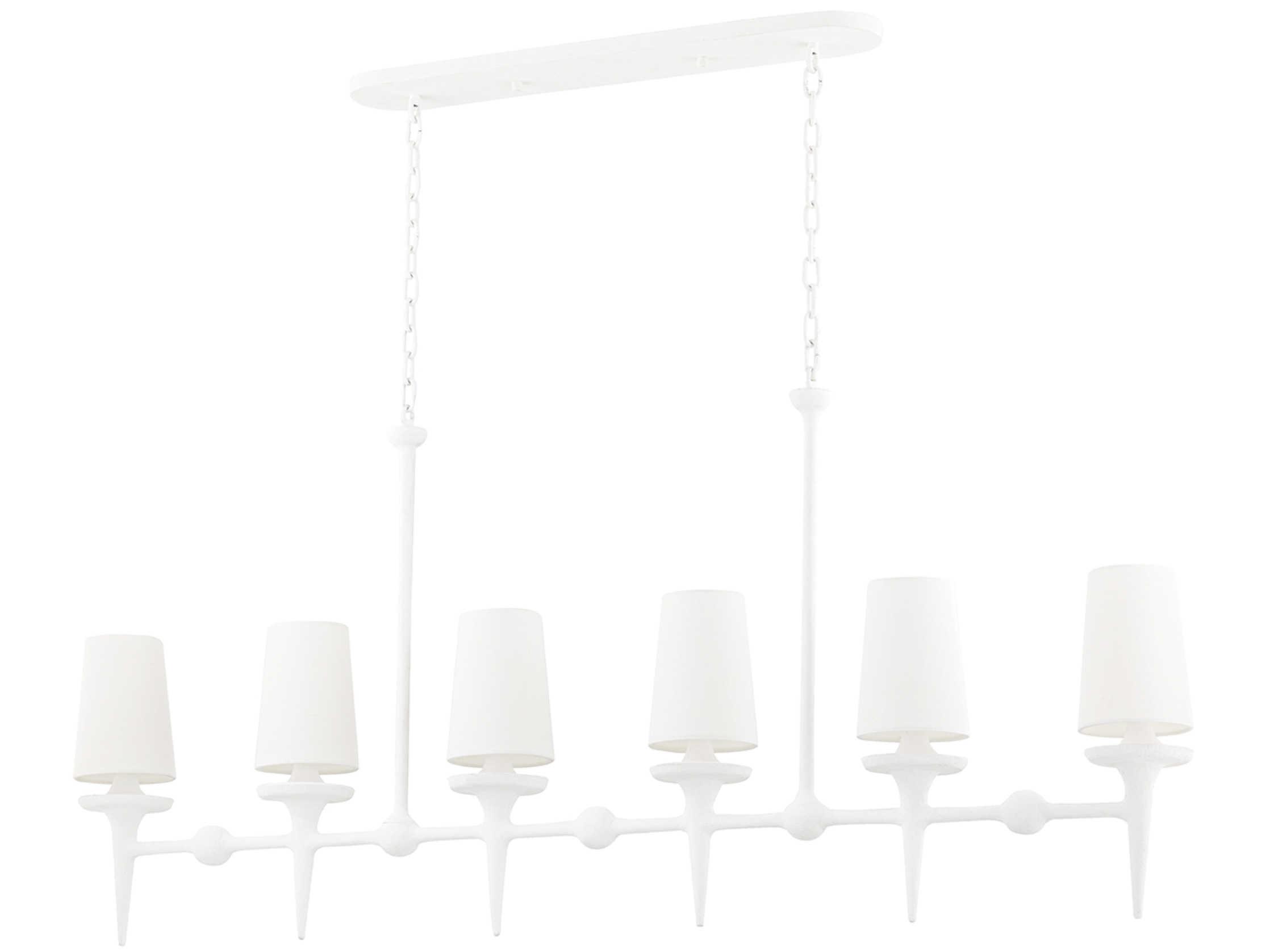 Hudson Valley Torch 6-Light White Plaster Island Pendant