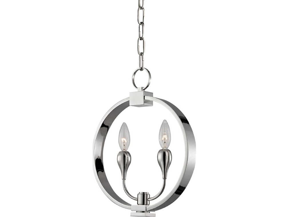 Hudson Valley Dresden 2-Light Polished Nickel Round Mini Pendant