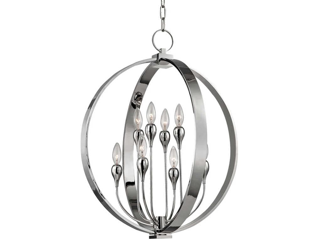 Hudson Valley Dresden 8-Light Polished Nickel Tiered Pendant
