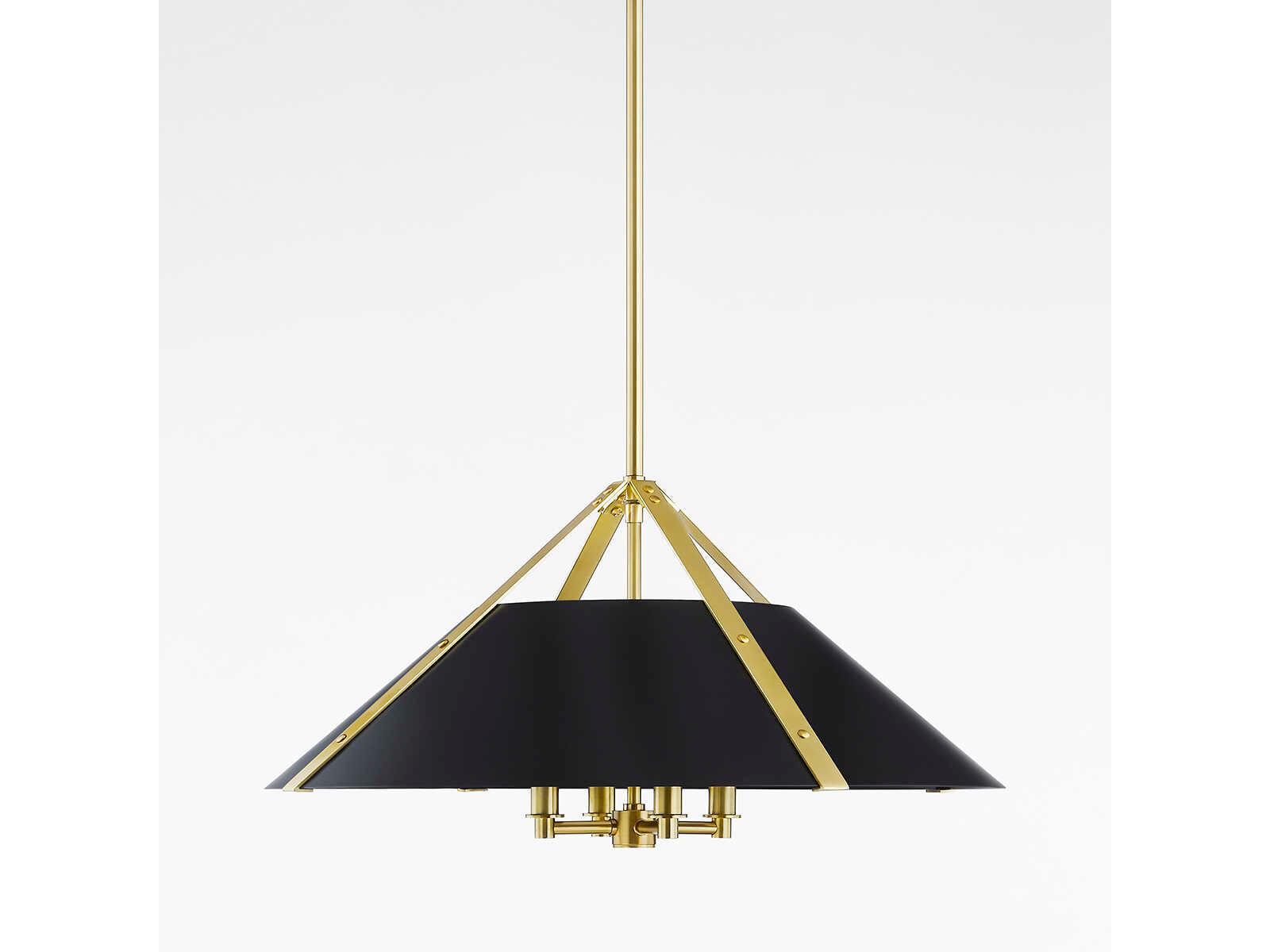Hudson Valley Raymond 4-Light Aged Brass Soft Black Pendant