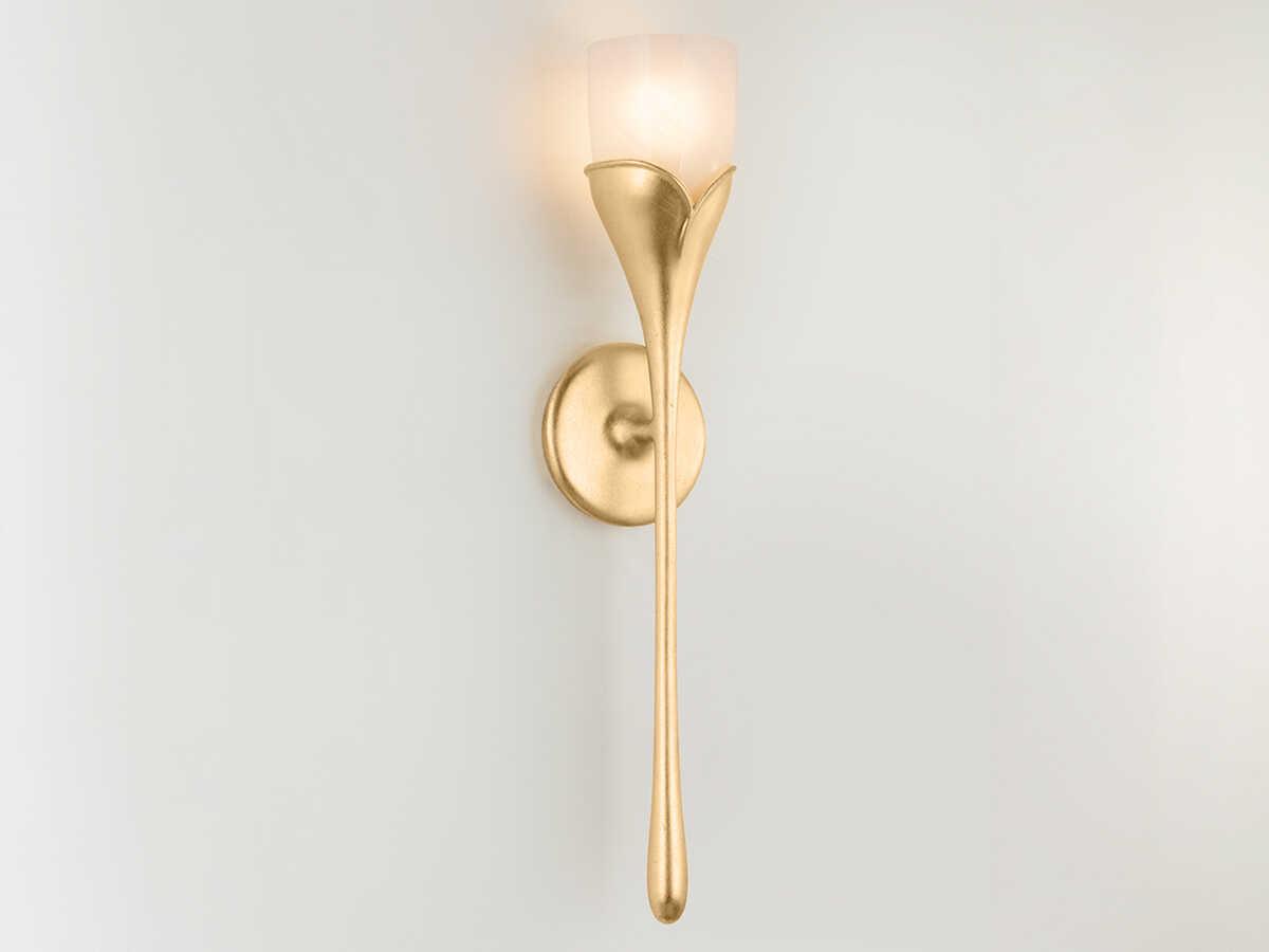 Hudson Valley Bellerose 1-Light Vintage Gold Leaf Wall Sconce