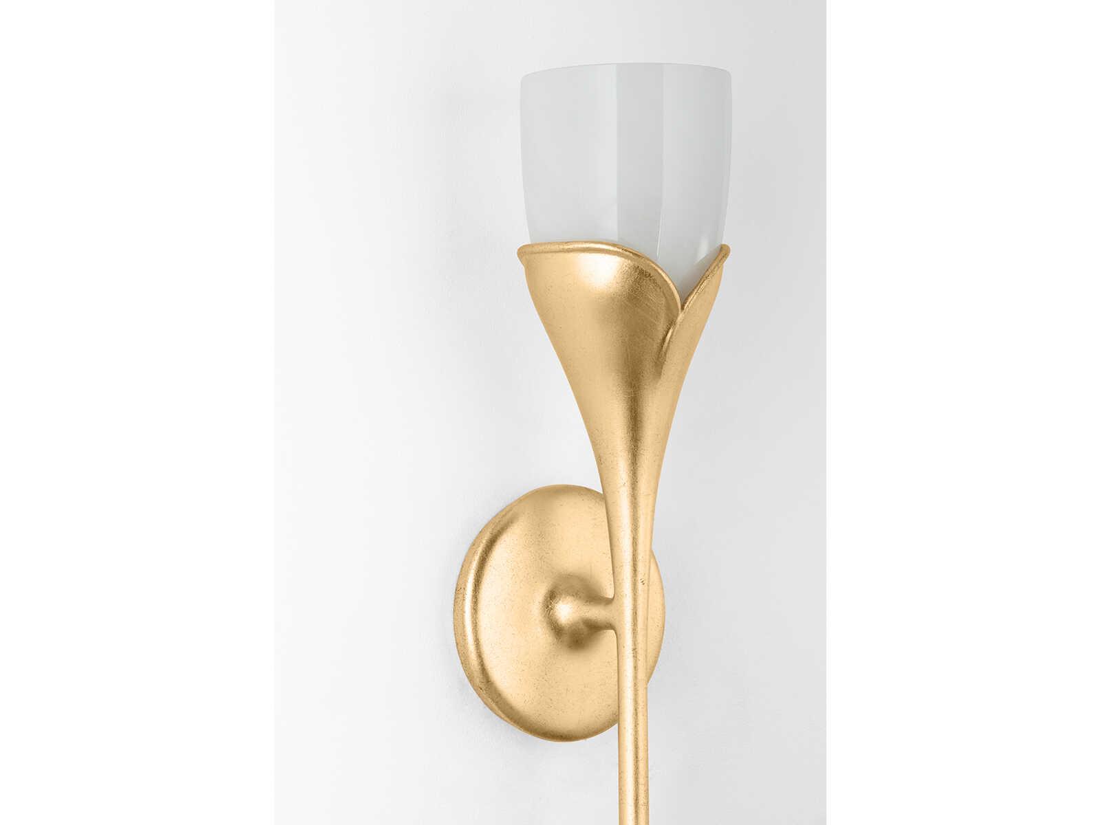 Hudson Valley Bellerose 1-Light Vintage Gold Leaf Wall Sconce