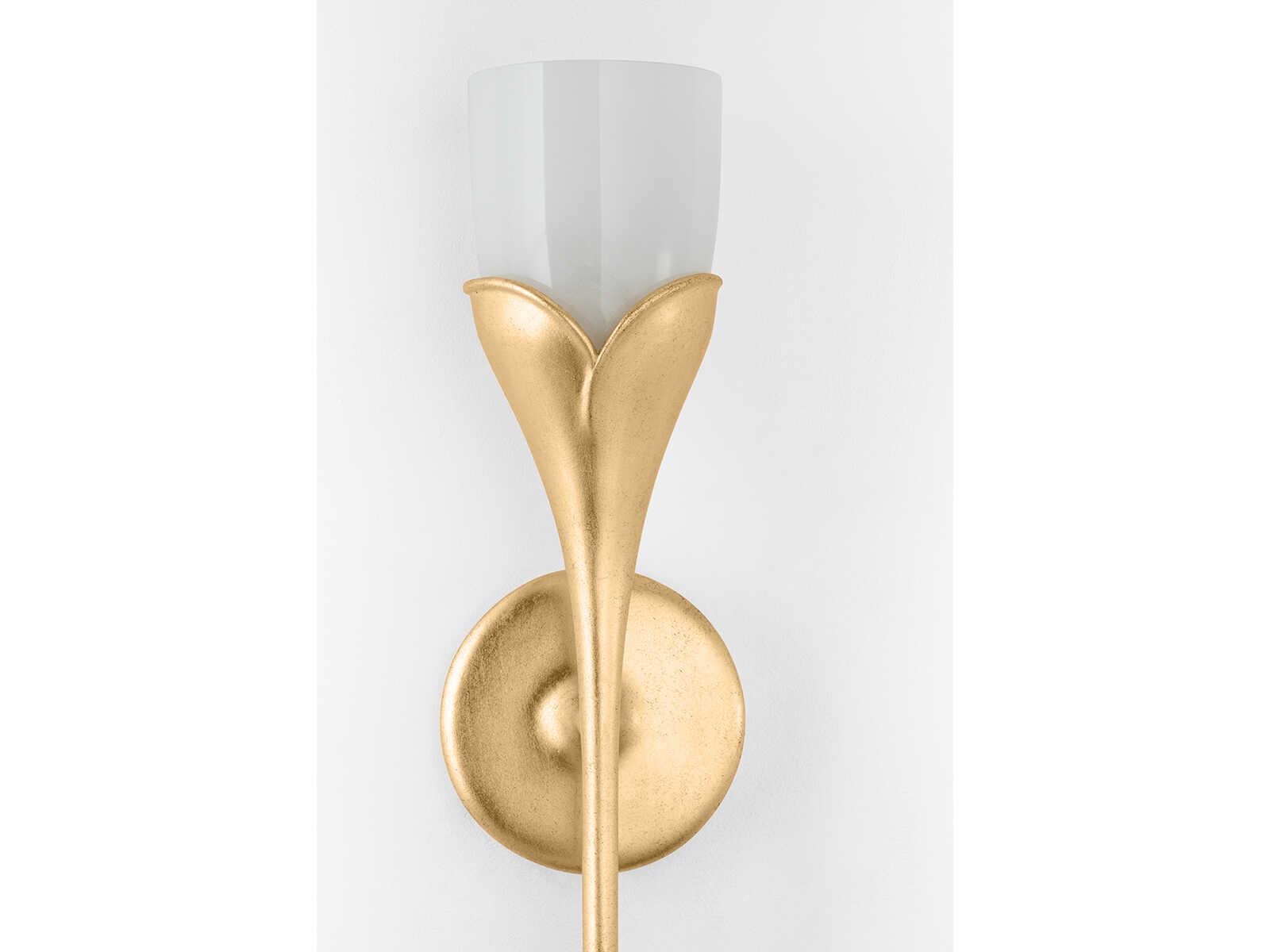 Hudson Valley Bellerose 1-Light Vintage Gold Leaf Wall Sconce