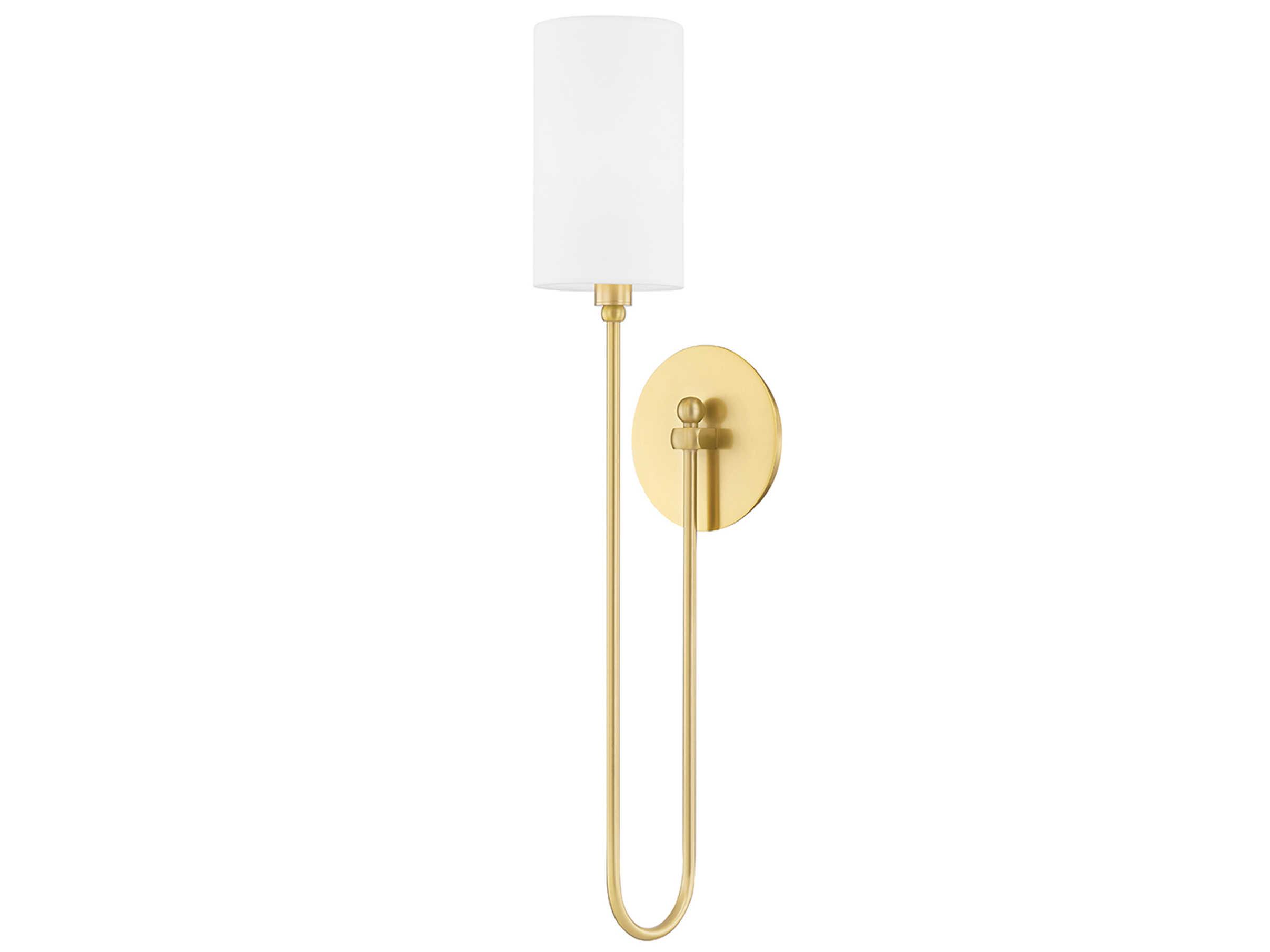 Hudson Valley Harlem 1-Light Aged Brass White Wall Sconce