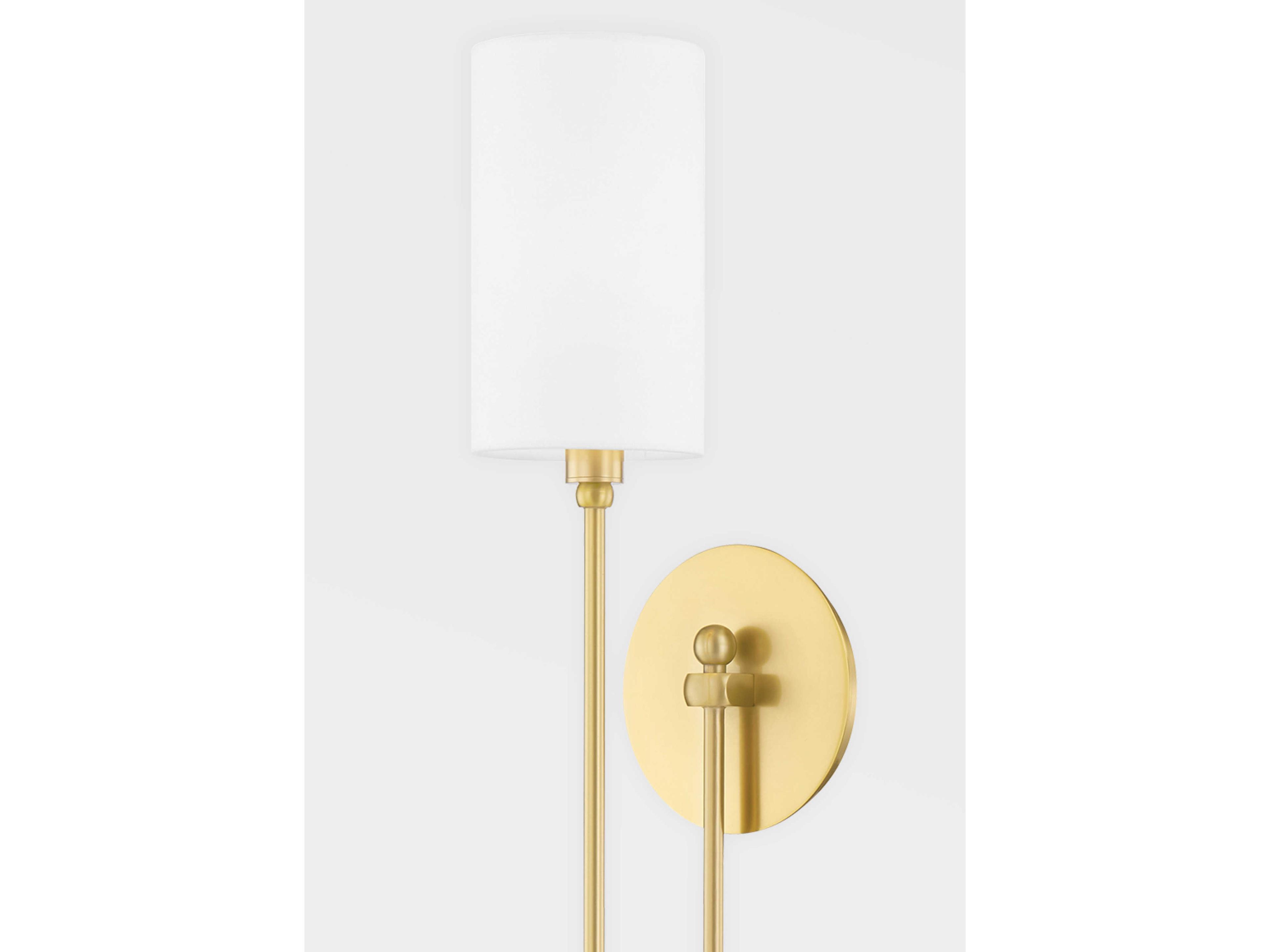 Hudson Valley Harlem 1-Light Aged Brass White Wall Sconce