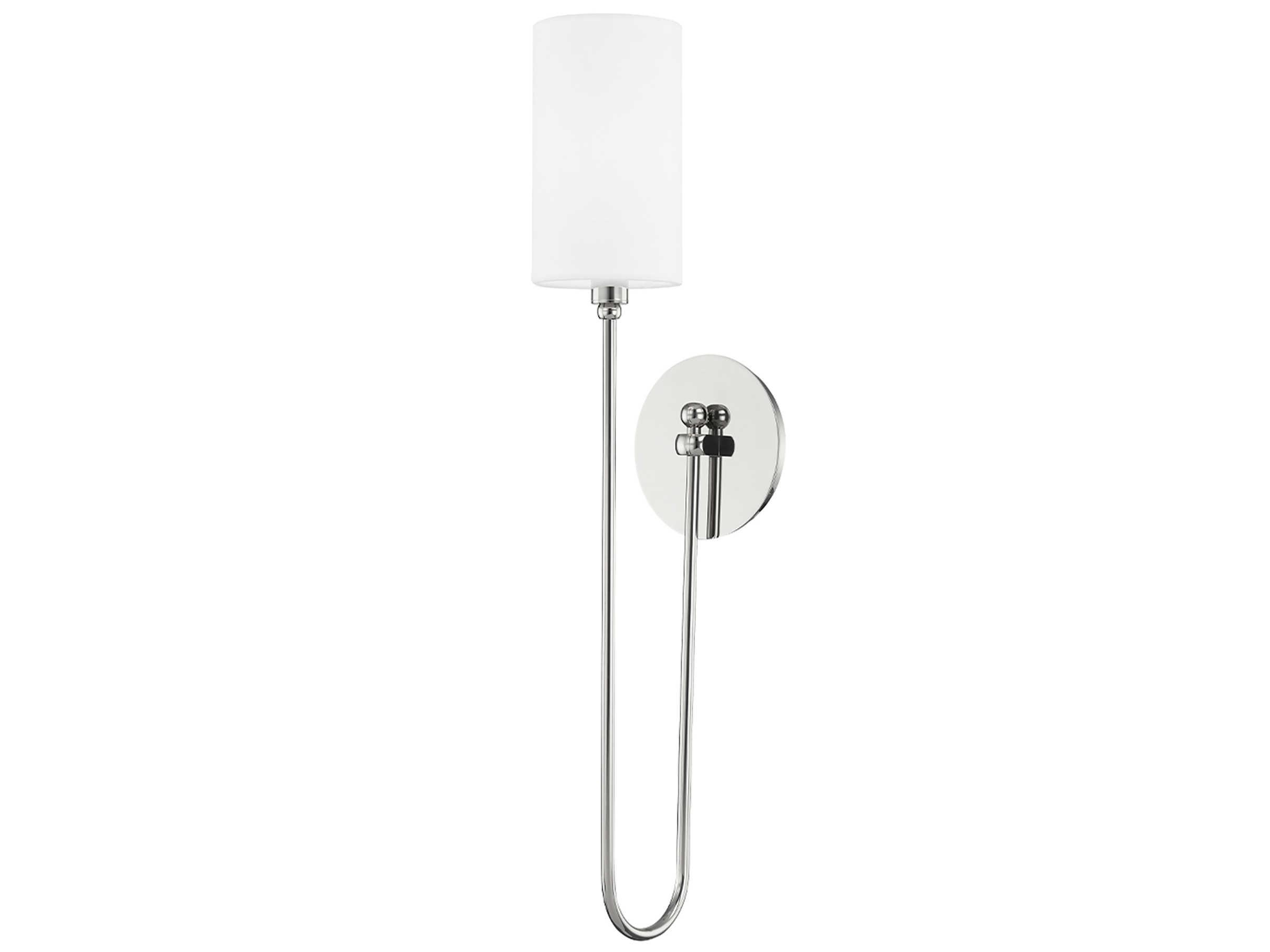 Hudson Valley Harlem 1-Light Polished Nickel White Wall Sconce