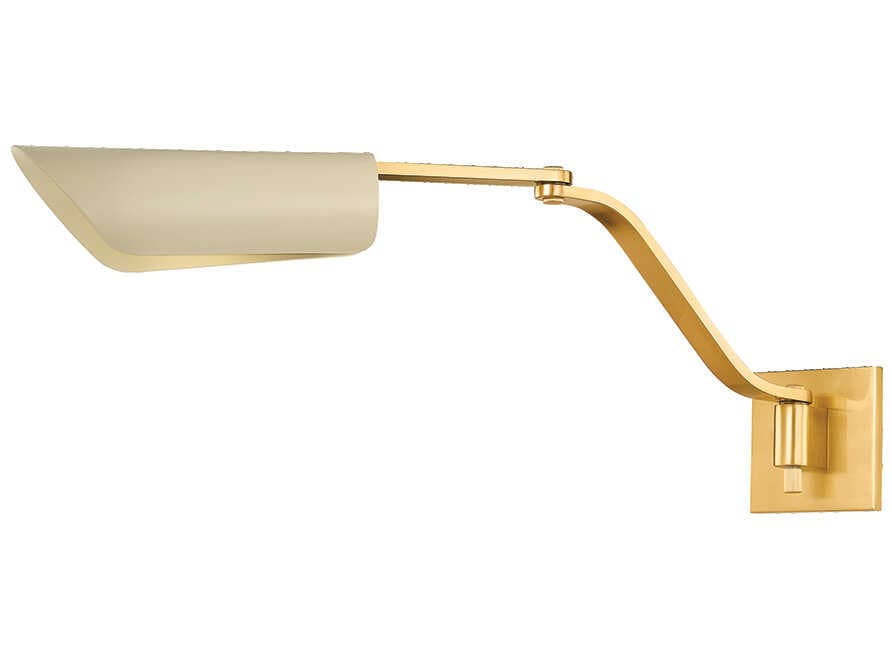 Hudson Valley Douglaston 1-Light Aged Brass Soft Sand Swing Wall Sconce