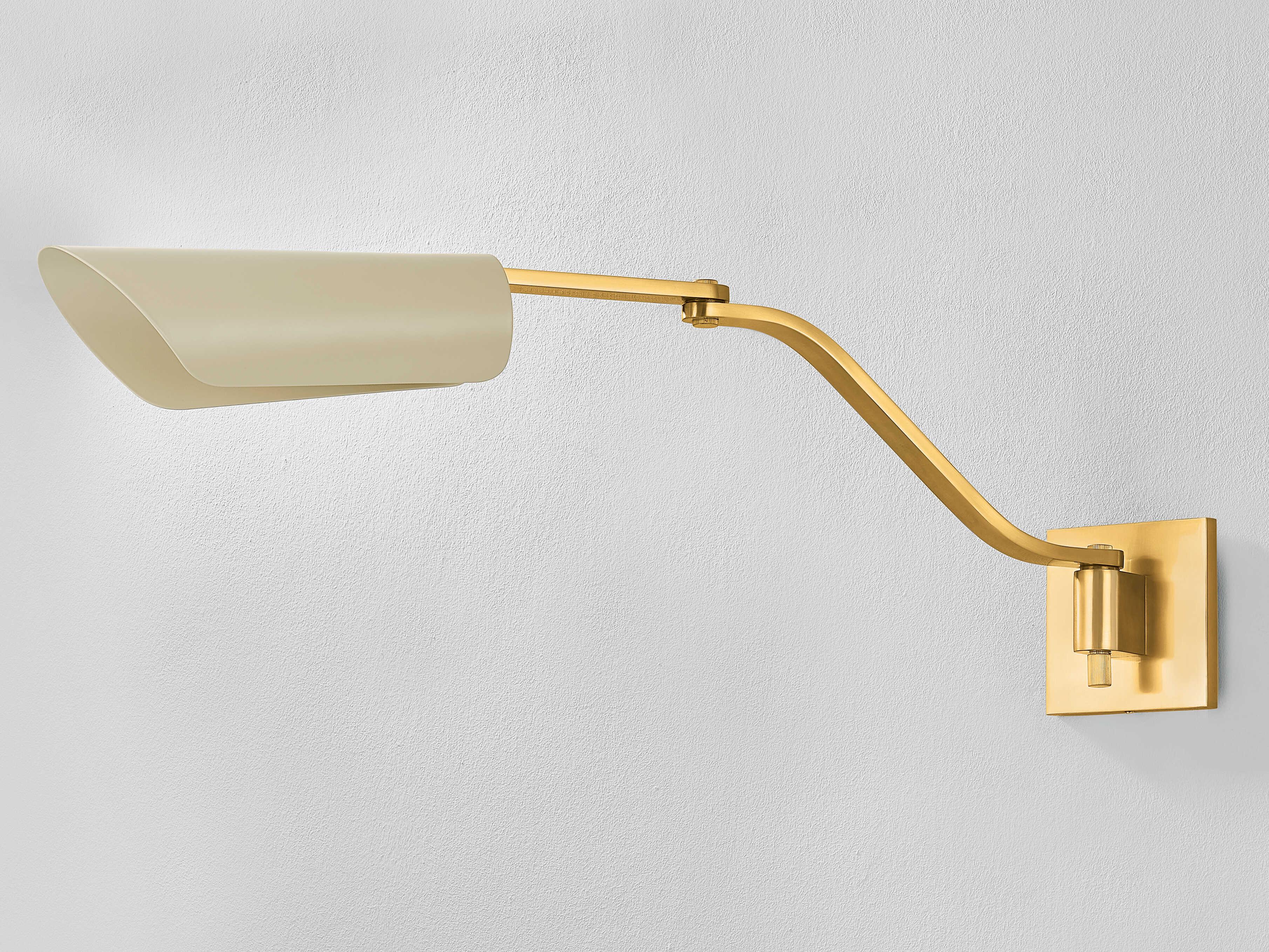 Hudson Valley Douglaston 1-Light Aged Brass Soft Sand Swing Wall Sconce