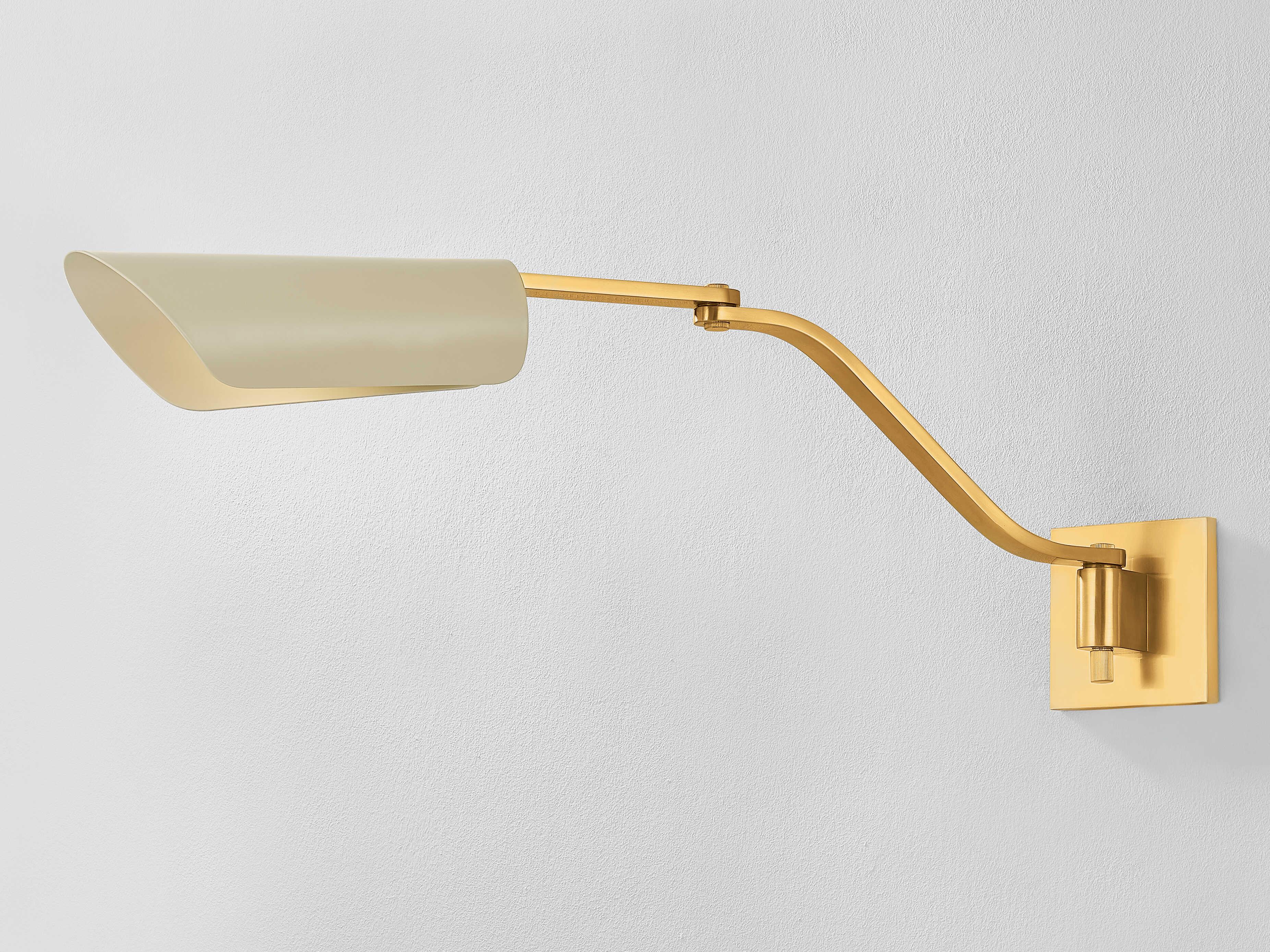 Hudson Valley Douglaston 1-Light Aged Brass Soft Sand Swing Wall Sconce