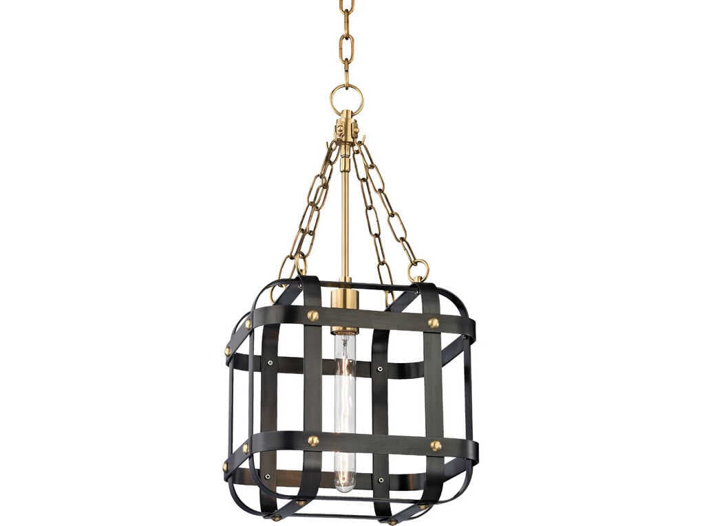 Hudson Valley Colchester 1-Light Aged Brass Old Bronze Geometric Mini Pendant