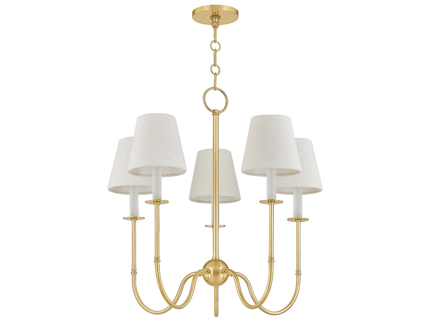 Hudson Valley Amina 5-Light Aged Brass Candelabra Chandelier