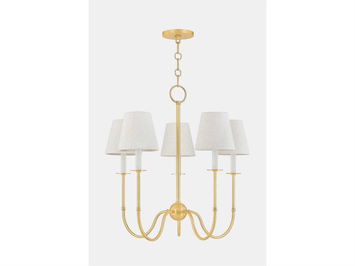 Hudson Valley Amina 5-Light Aged Brass Candelabra Chandelier