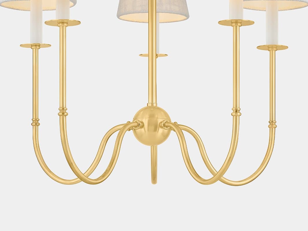 Hudson Valley Amina 5-Light Aged Brass Candelabra Chandelier