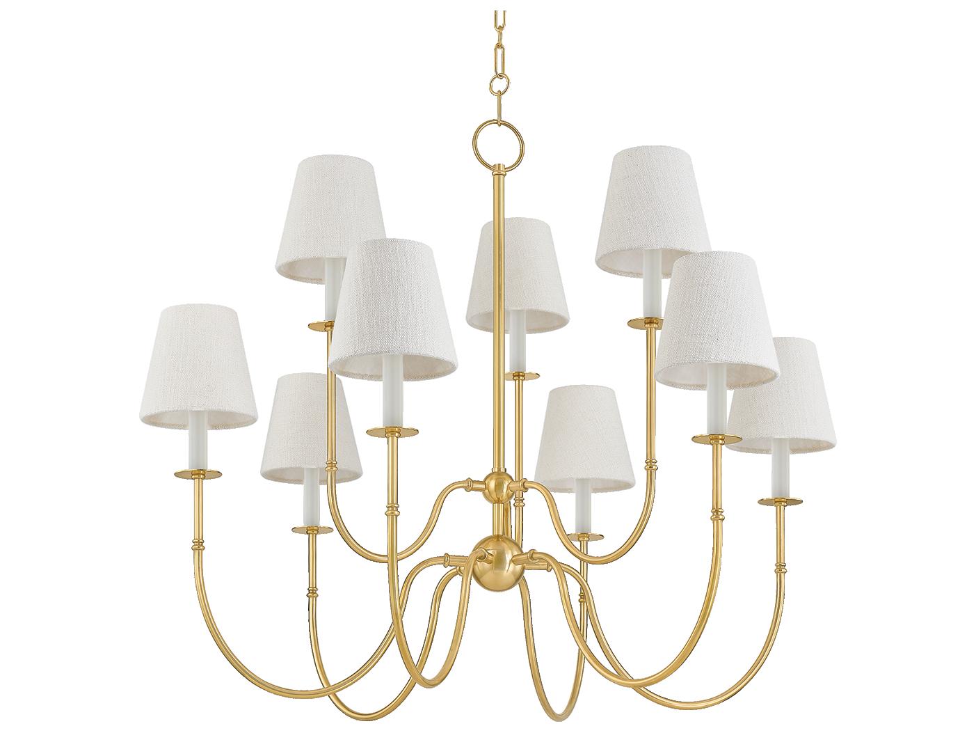 Hudson Valley Amina 9-Light Aged Brass Candelabra Chandelier