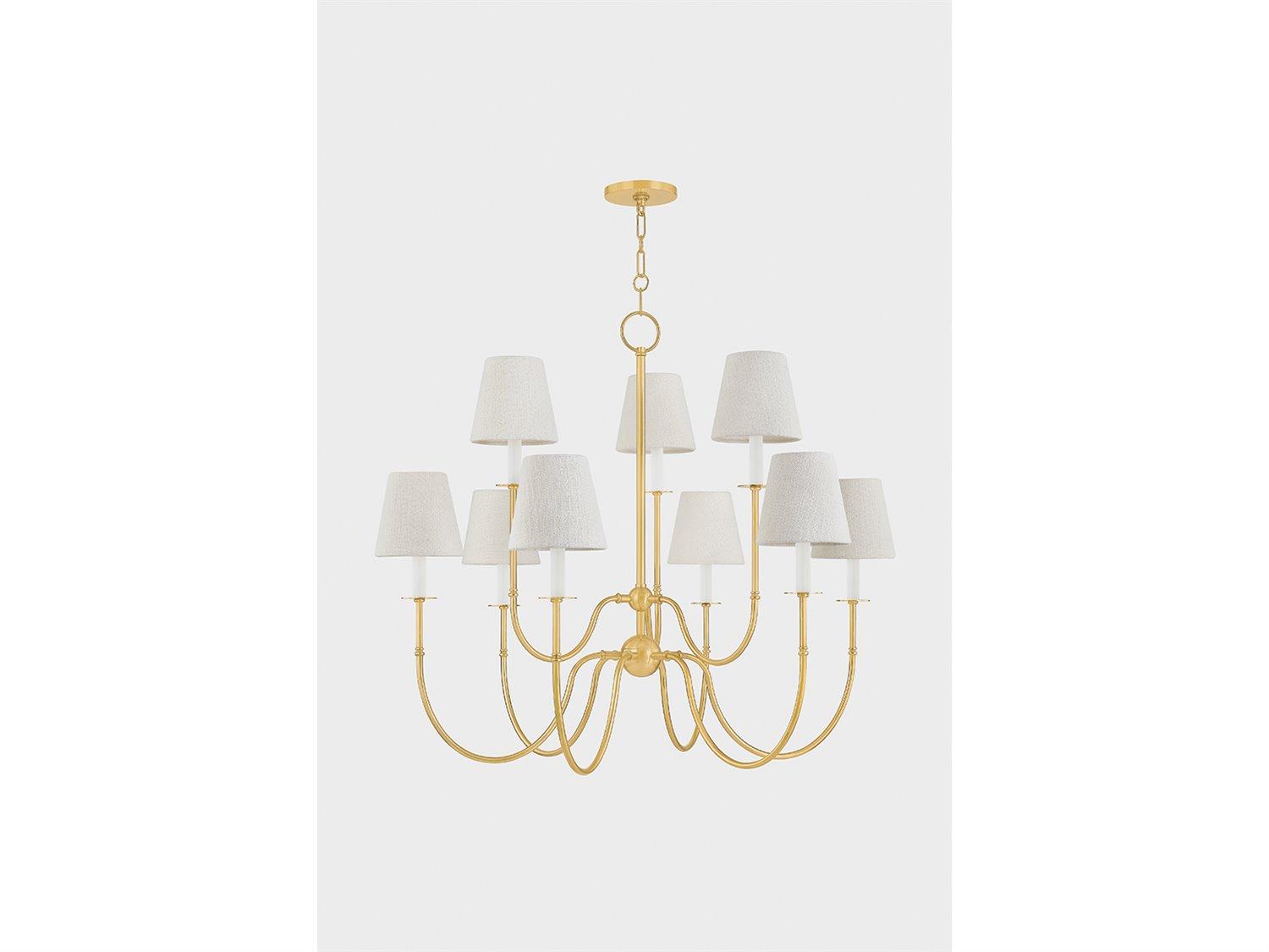 Hudson Valley Amina 9-Light Aged Brass Candelabra Chandelier