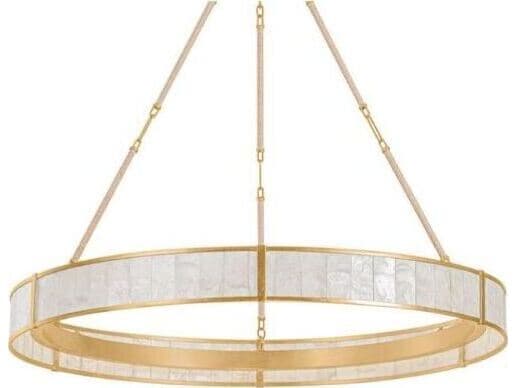 Hudson Valley Halcott 1-Light Vintage Gold Leaf Round Pendant