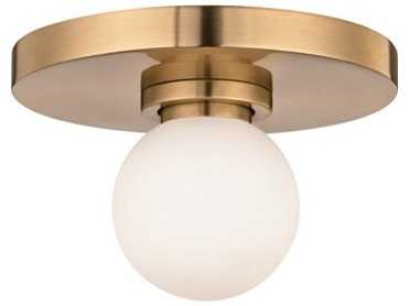 Hudson Valley Taft 1-Light Aged Brass Off White Glass LED Wall Sconce