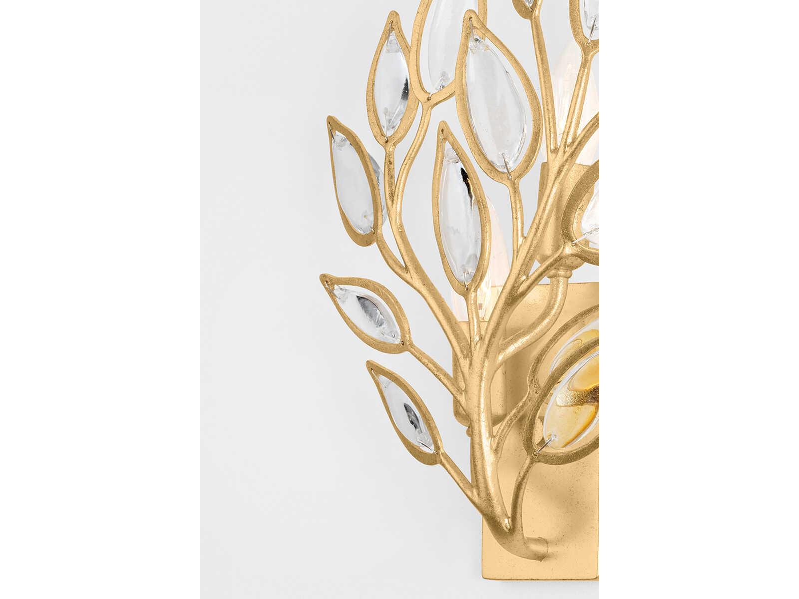 Hudson Valley Fairlee 2-Light Vintage Gold Leaf Wall Sconce
