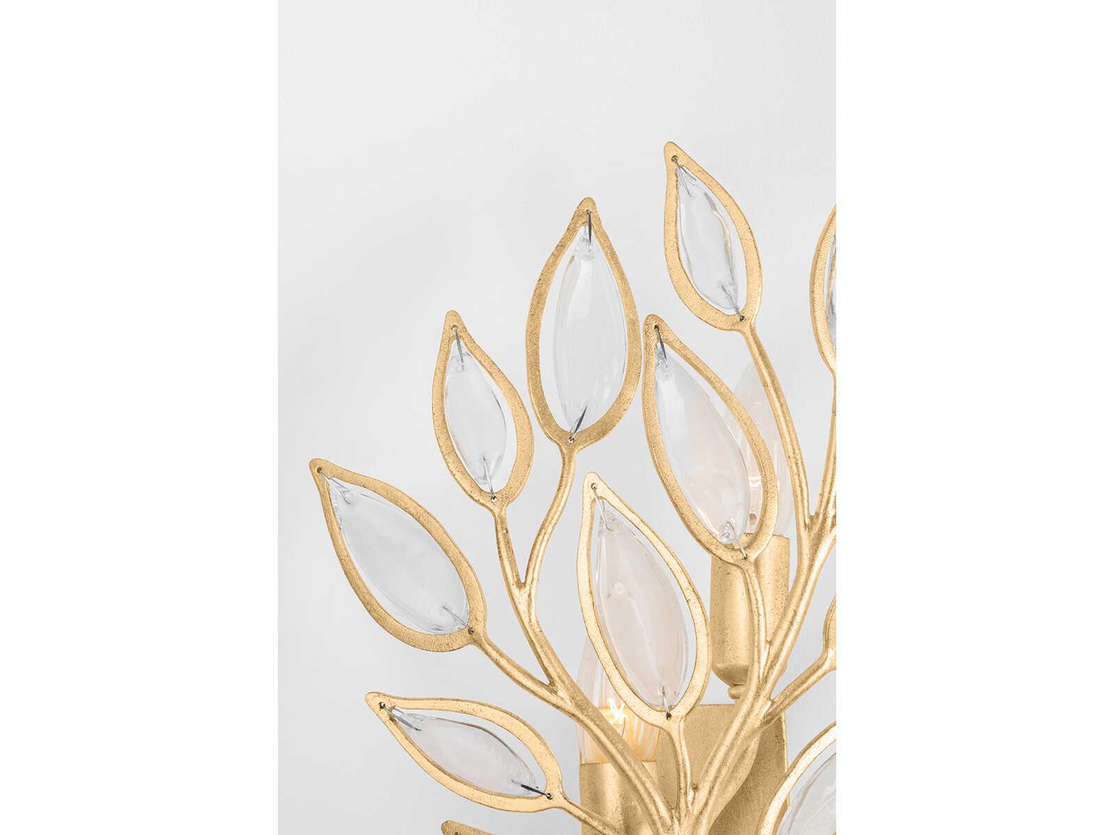 Hudson Valley Fairlee 2-Light Vintage Gold Leaf Wall Sconce