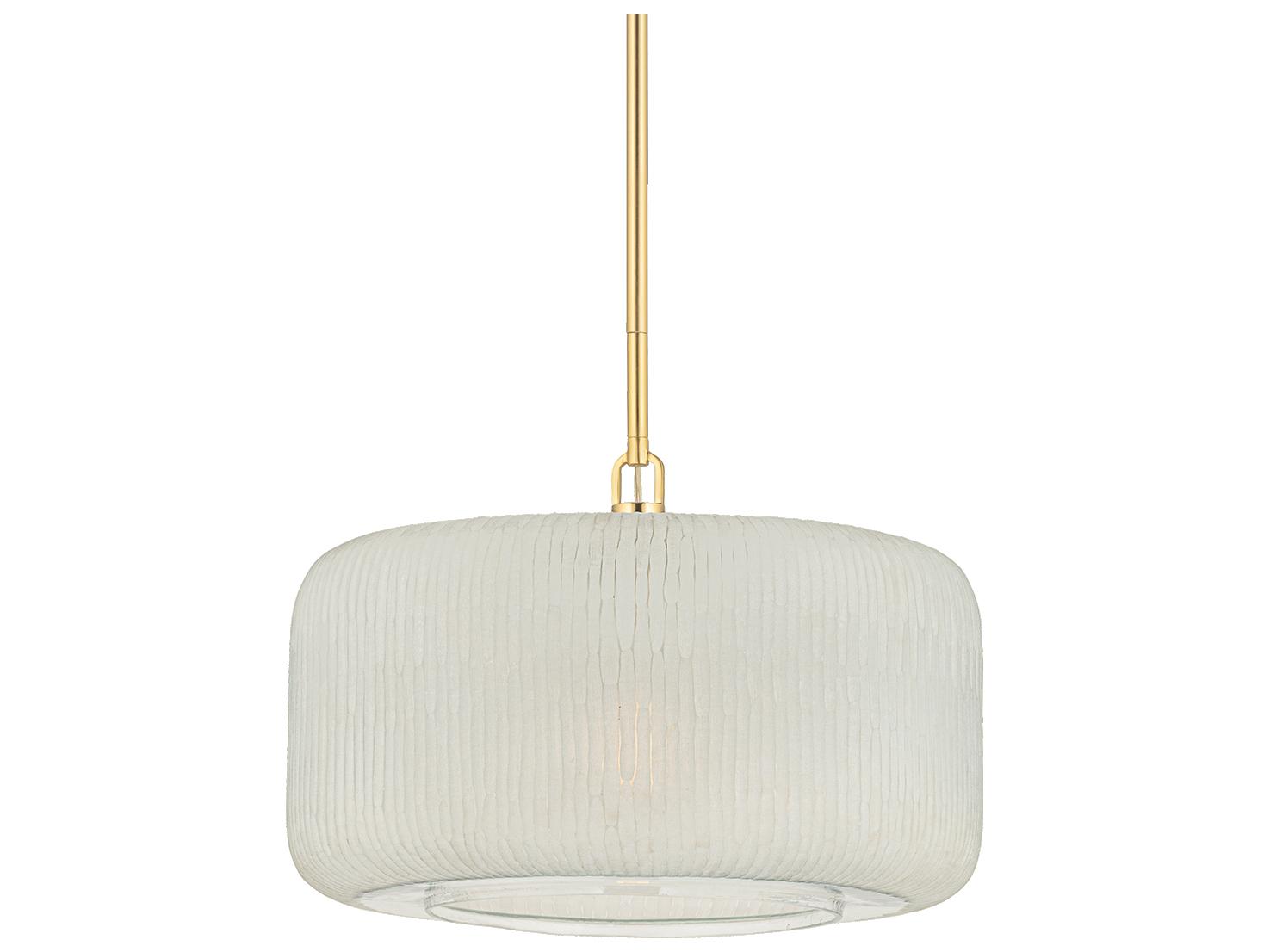 Hudson Valley Beechurst 1-Light Aged Brass Drum Pendant