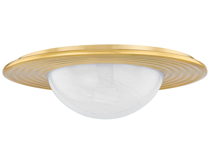 Hudson Valley Geraldton 1-Light Aged Brass Flush Mount