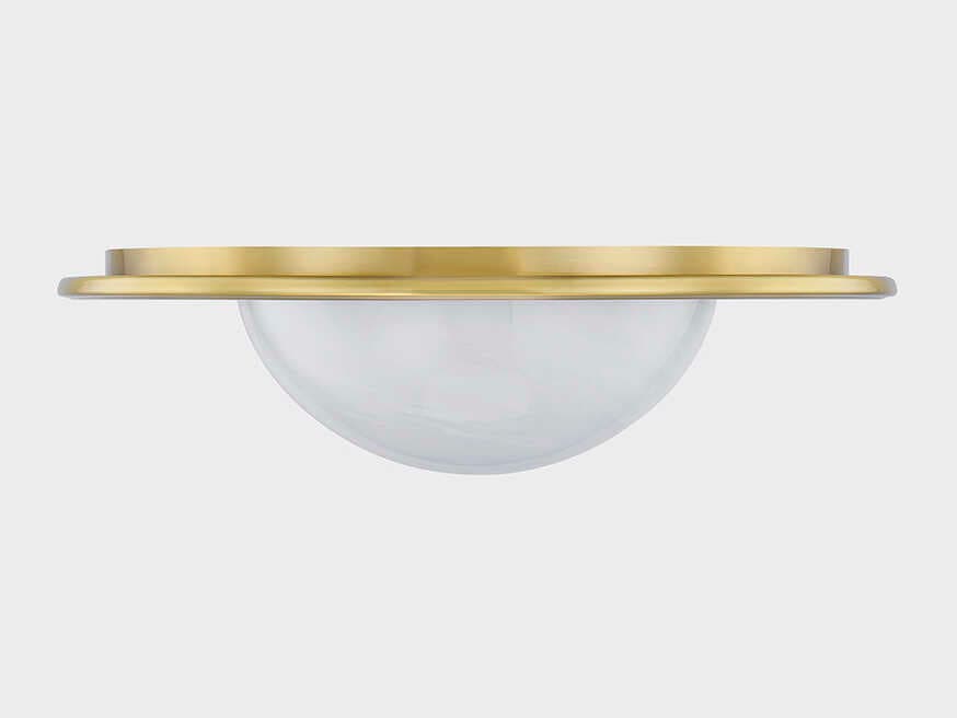 Hudson Valley Geraldton 1-Light Aged Brass Flush Mount