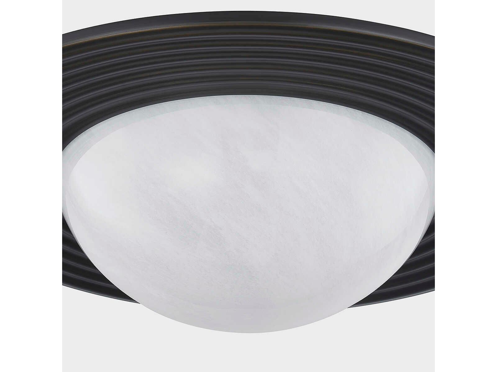 Hudson Valley Geraldton 1-Light Distressed Bronze Black Flush Mount