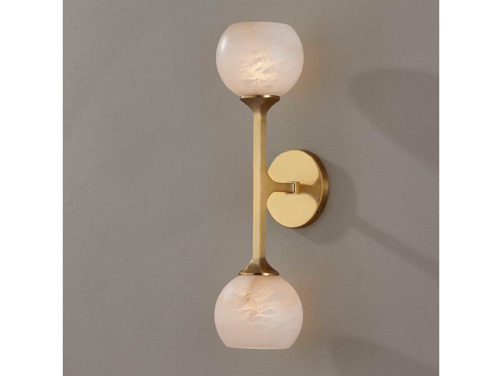Hudson Valley Melton 2-Light Aged Brass White LED Wall Sconce