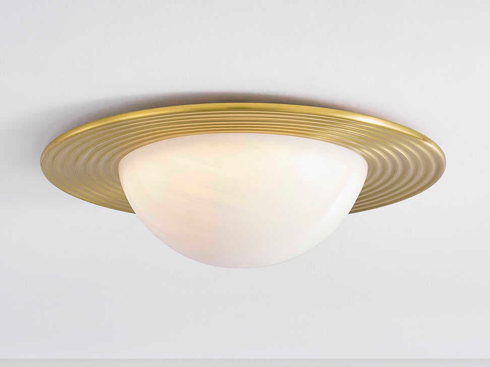 Hudson Valley Geraldton 1-Light Aged Brass Flush Mount