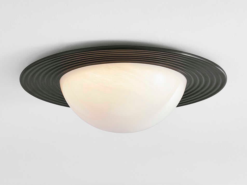 Hudson Valley Geraldton 1-Light Distressed Bronze Black Flush Mount