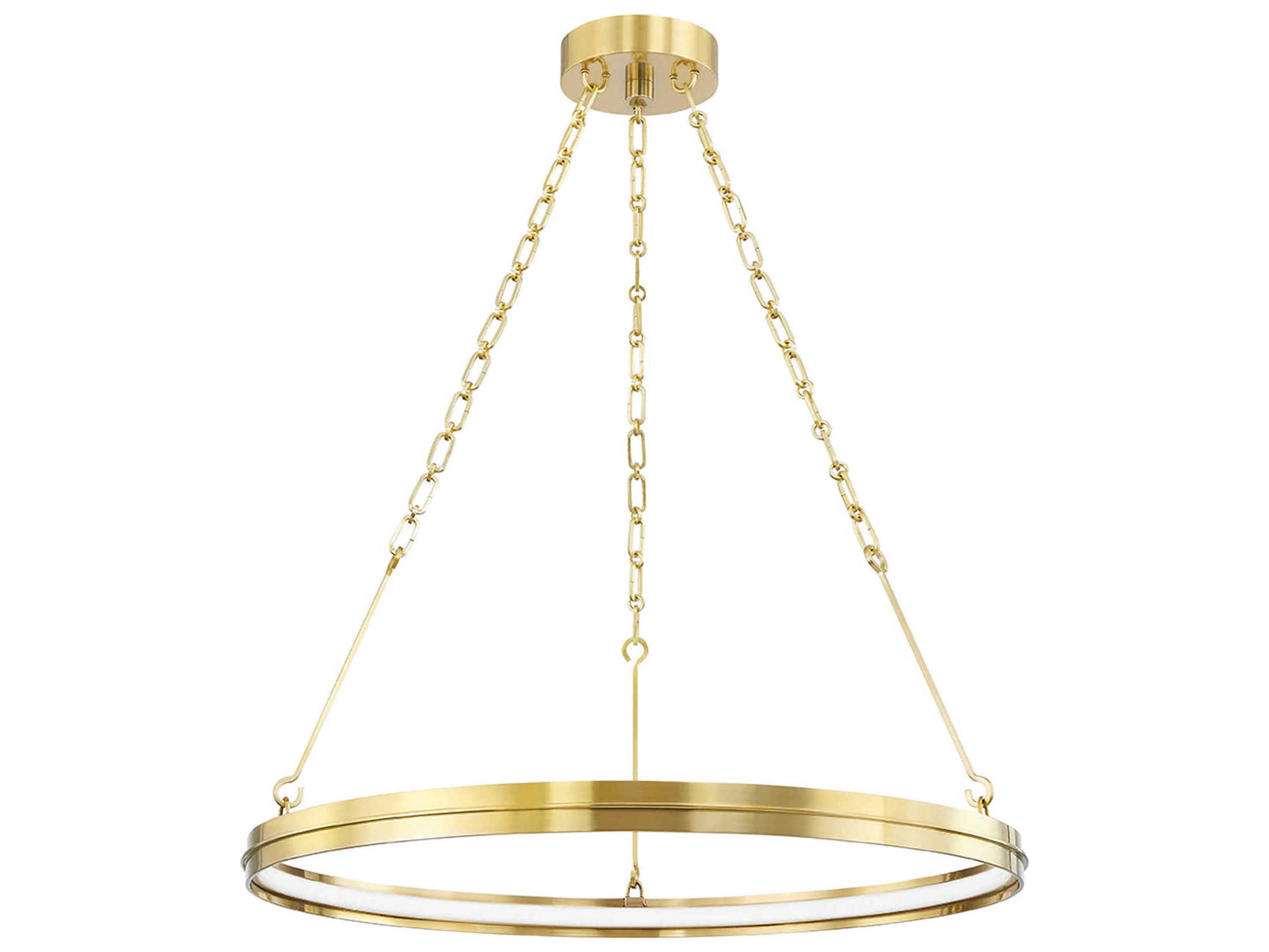 Hudson Valley Rosendale 1-Light Aged Brass Glass LED Round Pendant