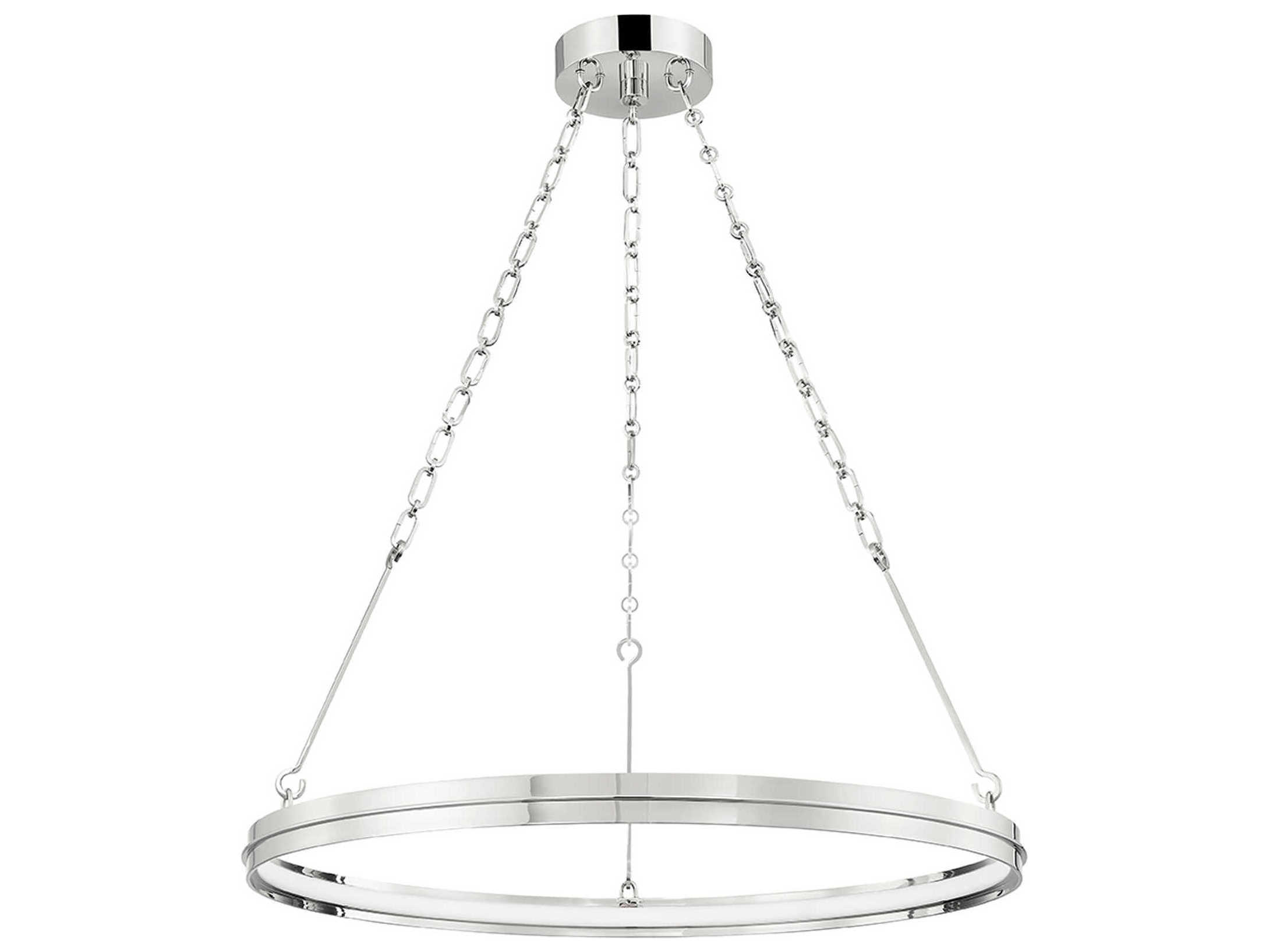 Hudson Valley Rosendale 1-Light Polished Nickel Glass LED Round Pendant