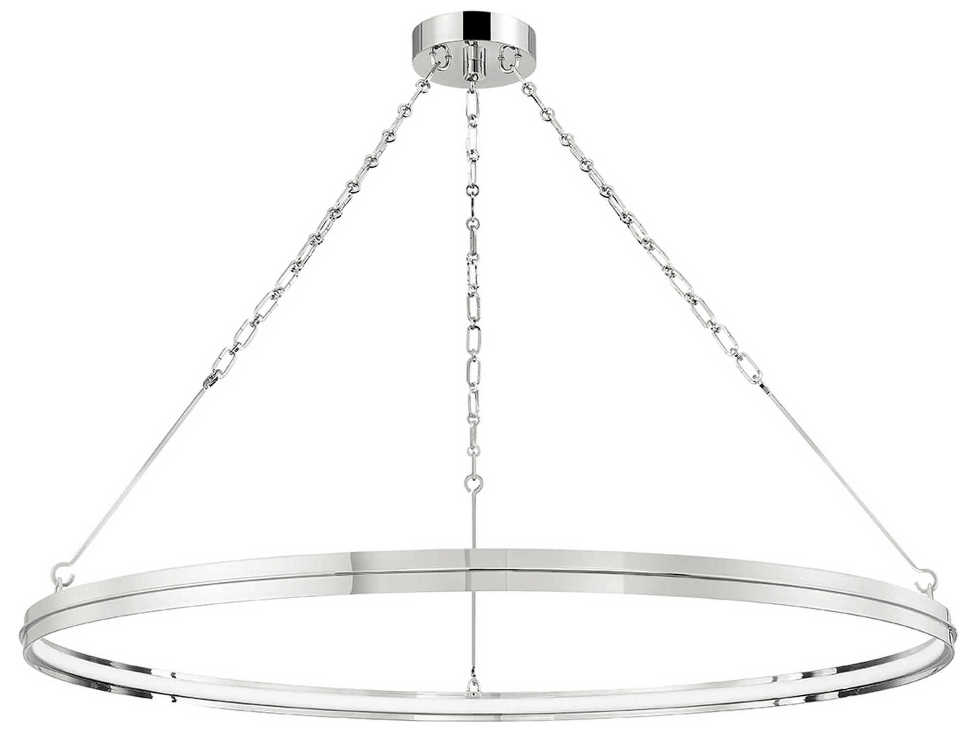 Hudson Valley Rosendale 1-Light Polished Nickel Glass LED Round Pendant
