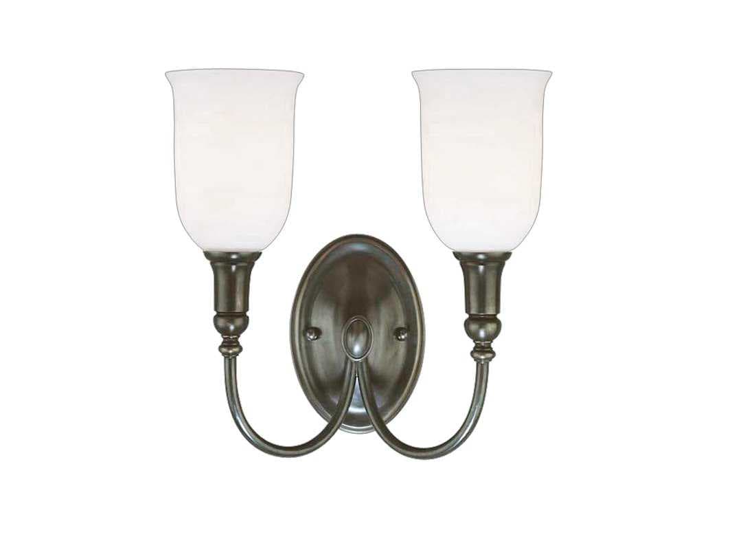 Hudson Valley Classic Heritage 2-Light Bronze Glass Vanity Light