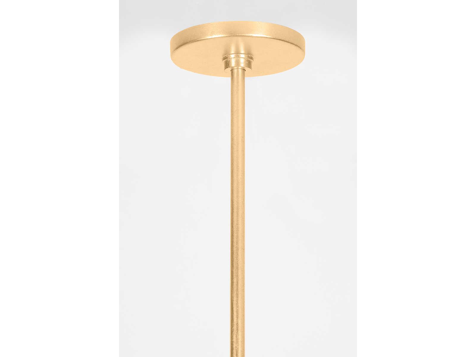 Hudson Valley Brookhaven 1-Light Vintage Gold Leaf White Glass Pendant