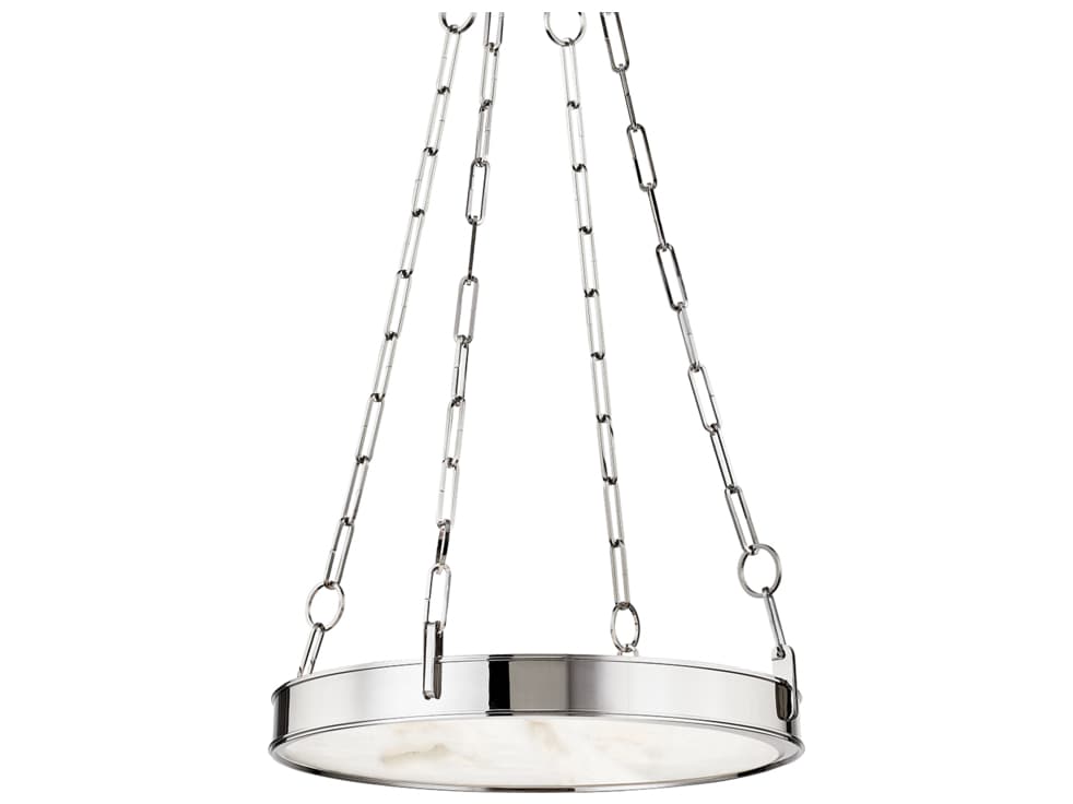 Hudson Valley Kirby 1-Light Polished Nickel White LED Round Chandelier