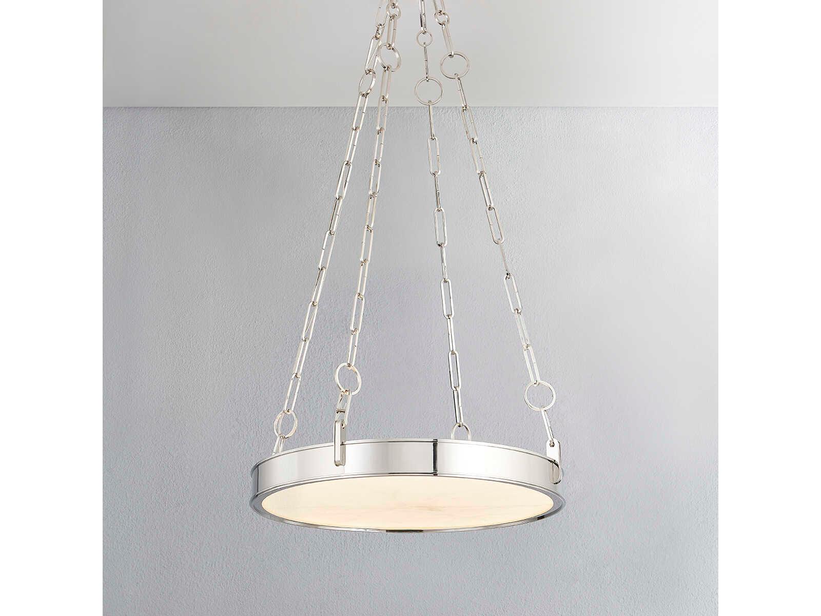 Hudson Valley Kirby 1-Light Polished Nickel White LED Round Chandelier