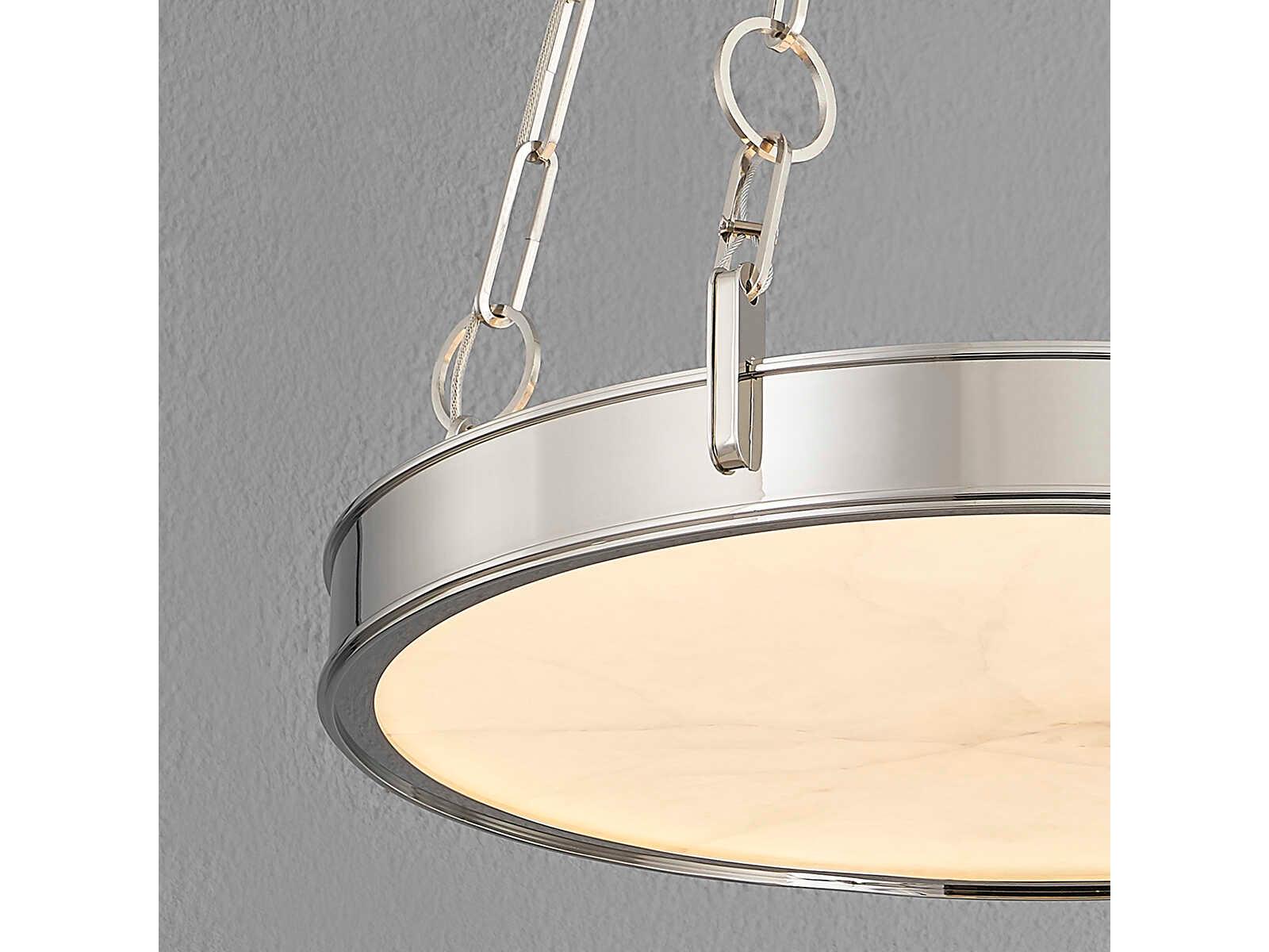 Hudson Valley Kirby 1-Light Polished Nickel White LED Round Chandelier