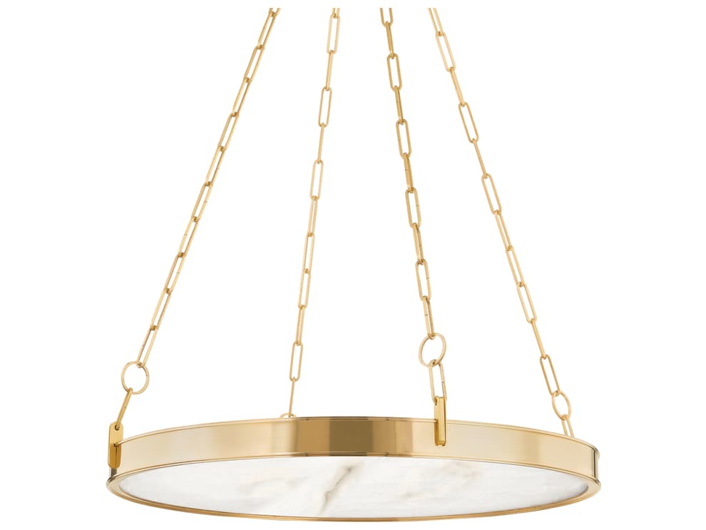 Hudson Valley Kirby 1-Light Aged Brass White LED Round Chandelier