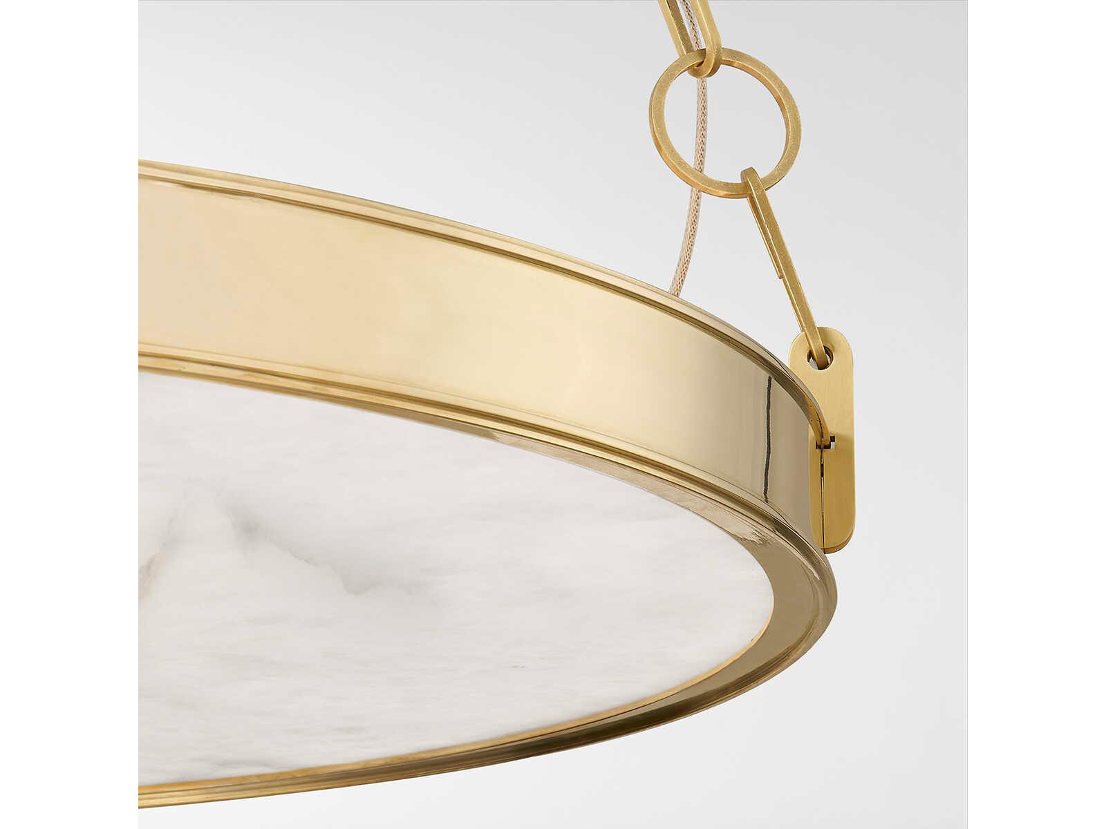 Hudson Valley Kirby 1-Light Aged Brass White LED Round Chandelier