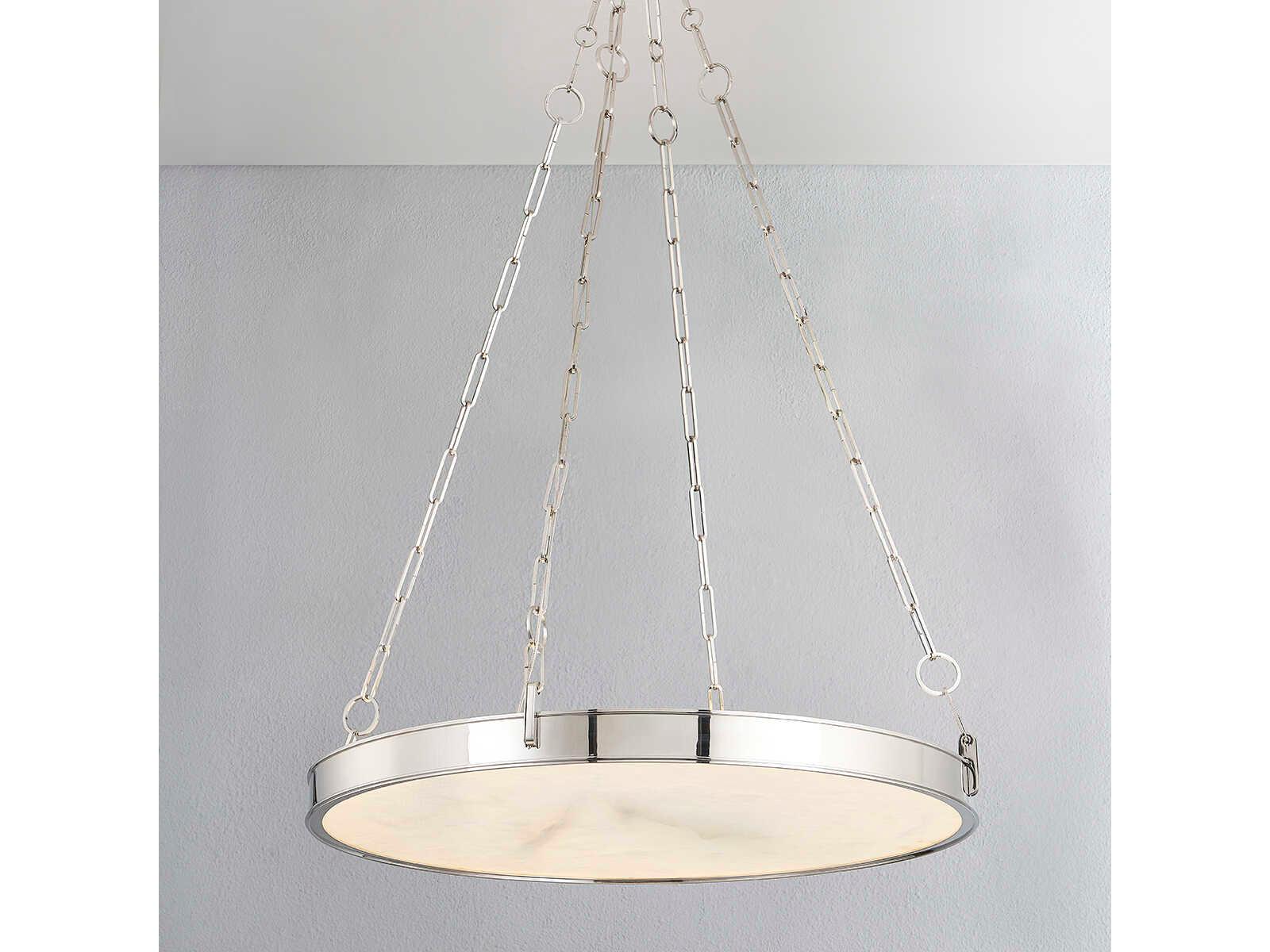 Hudson Valley Kirby 1-Light Polished Nickel White LED Round Chandelier