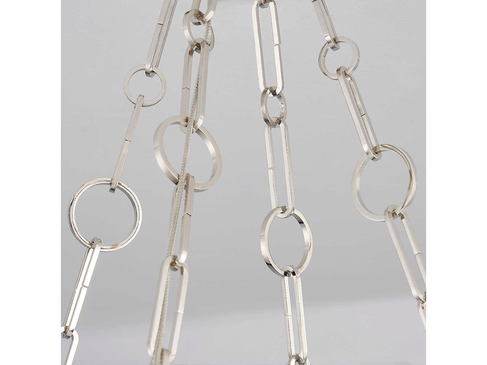 Hudson Valley Kirby 1-Light Polished Nickel White LED Round Chandelier