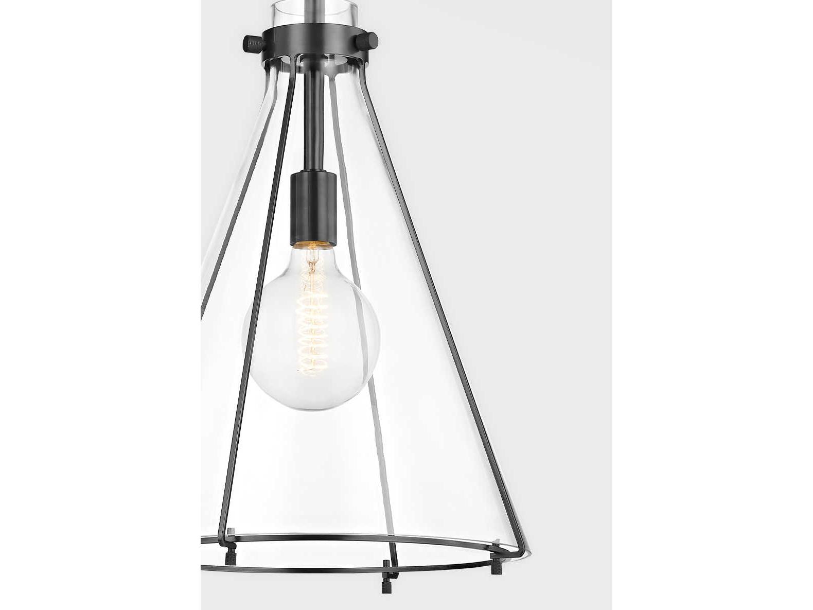 Hudson Valley Eldridge 1-Light Old Bronze Glass Pendant