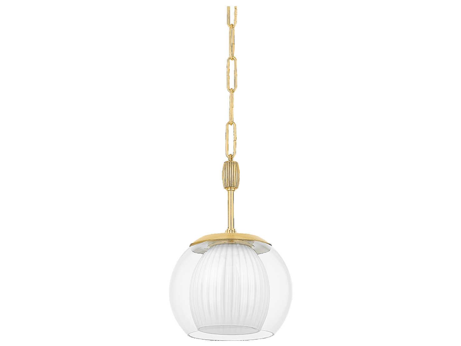 Hudson Valley Clementon 1-Light Aged Brass Mini Pendant