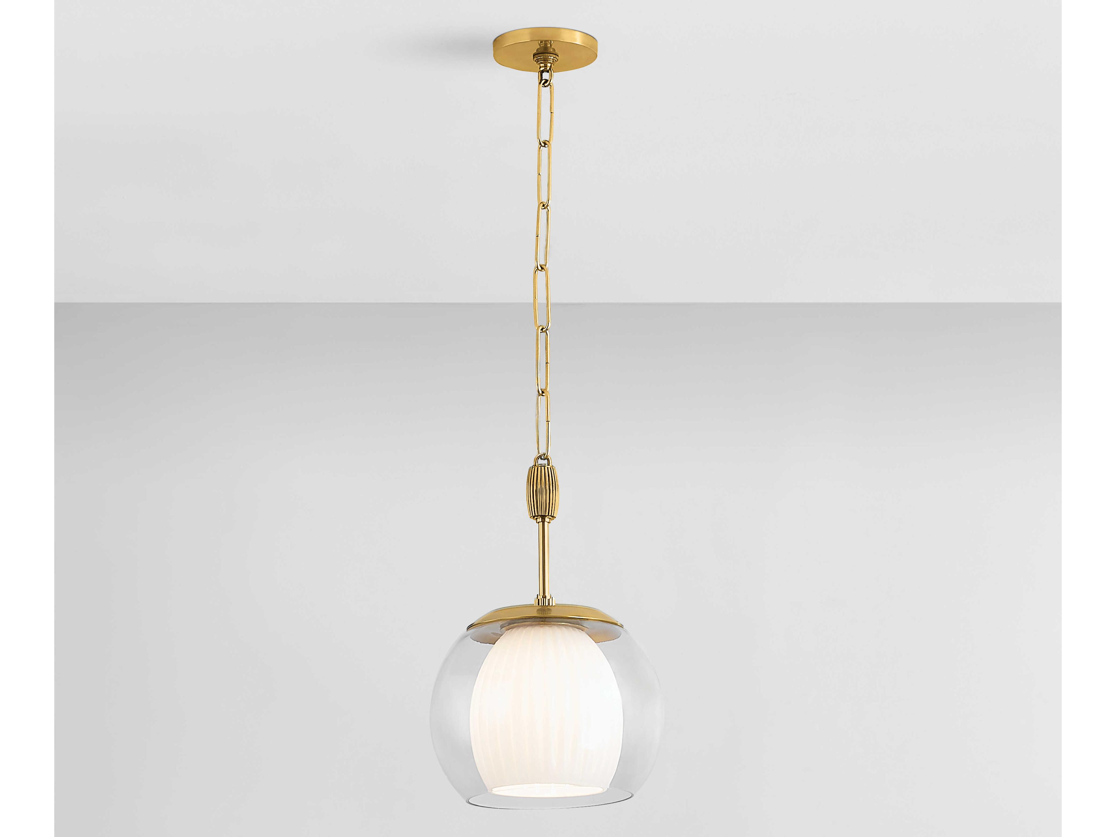 Hudson Valley Clementon 1-Light Aged Brass Mini Pendant