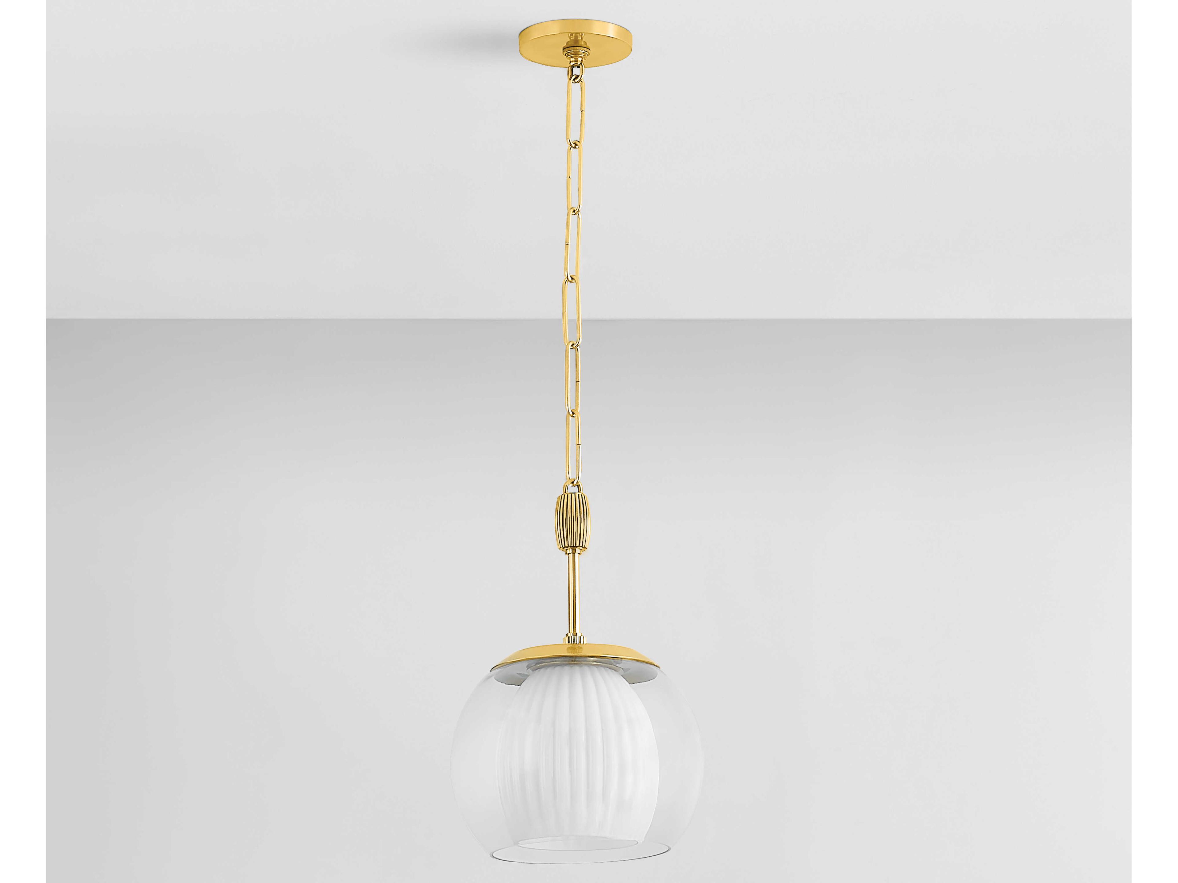 Hudson Valley Clementon 1-Light Aged Brass Mini Pendant